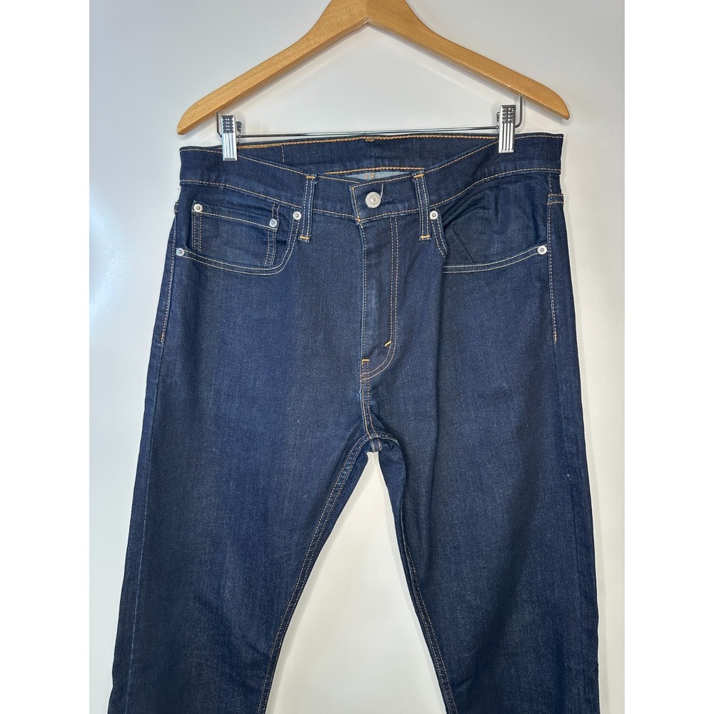 Levi's 512 Slim Taper Mens Jeans Dark Wash Indigo Stretch Denim 34 x 34 5 Pocket - Picture 3 of 14